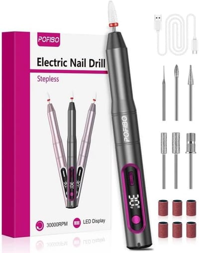 Nagelfrees Elektrisch - Nagelvijl - Manicure Pedicure - 30.000 RPM LCD - Verstelbaar - Grijs
