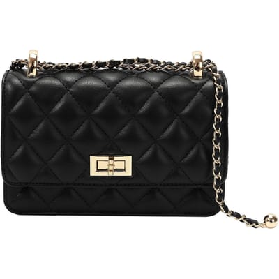 Ruitvormige Geborduurde Draad Kleine Tassen, Damestassen, Populaire en Veelzijdige Ketting Crossbody Tassen, Kleine Vierkante Tassen voor over Eén Schouder zwart