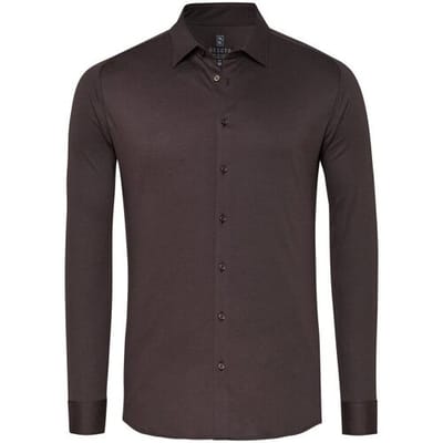 Desoto Overhemd Kent Piqué Optics Jersey Donker Bruin Melange / male