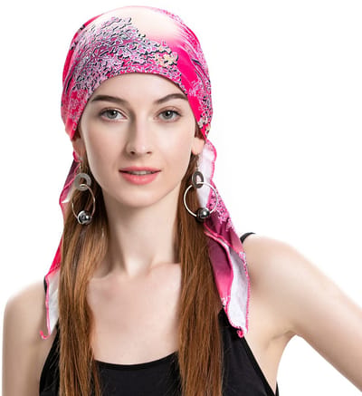 Dailygoods- Beanie Zomer - Hoofddoek - Tulband - Voorgebonden Sjaal - Bloem Roze - 100% Polyester, Lichtgewicht, Comfortabel