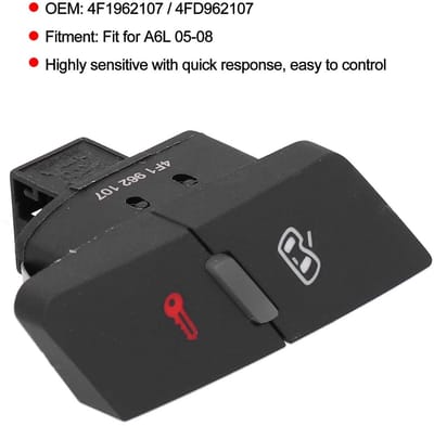 Dailygoods - Centrale Vergrendelingsknop Auto - Vervangingsschakelaar voor A6L - ABS-kunststof - Linker Voordeur - Vergrendelingsschakelaar - Autoacce...