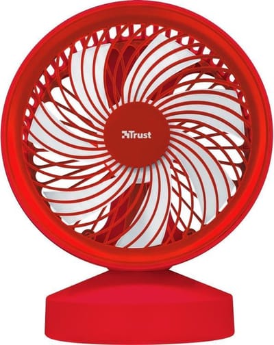 Trust - Ventu | USB Ventilator | 42 dB | Antislipvoet | Veiligheidsrooster | Rood