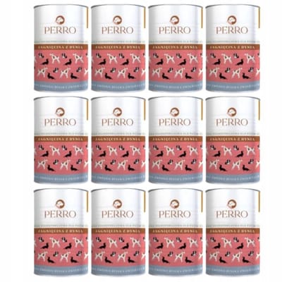 PERRO Serie - Natvoer voor Volwassen Honden - Lam met Pompoen - 12x400g