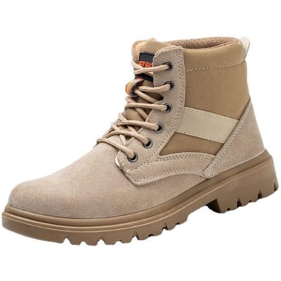 Arbeidsverzekeringsschoenen Zijn Comfortabel, Breekvast en Punctiebestendig Stalen Neus Werkschoenen, Hoge Top Antislip en Slijtvaste Veiligheidsschoenen 46 brown