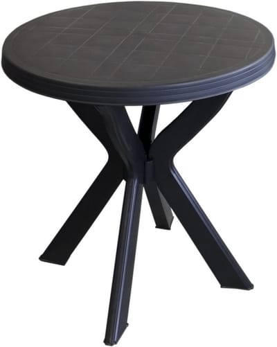 Robuuste tuintafel - Buiten bijzettafel - Genieten van buiten - Weerbestendig kunststof - Ø 70 cm - Antraciet