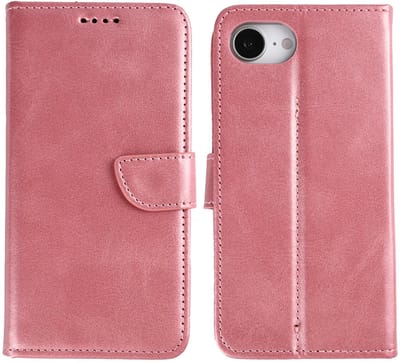 Rixus Bookcase For Apple iPhone 16e, 17e Pink