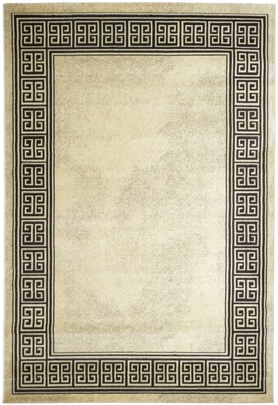 Blanca Vloerkleed – Laagpolig vloerkleed met Griekse rand – Creme/Zwart – 240x330 cm
