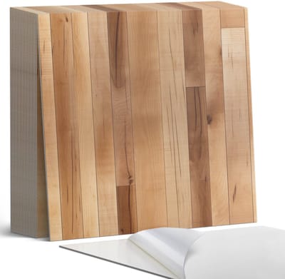 Coloray Plaktegels - Natuurlijk houtpatroon Zelfklevende Tegels - 20 cm x 20 cm - Beige Plaktegels - 20 stuks - Vierkant PVC Tegels - Plaktegels Badkamer - Plaktegels Vloer - Vinyltegels Vloer Zelfklevend - Wandtegel Zelfklevend