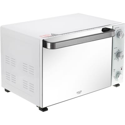 48L elektrische oven met convectie en badjas, 1800 W, witte spiegelbehuizing, 5 bakmodi, modern design