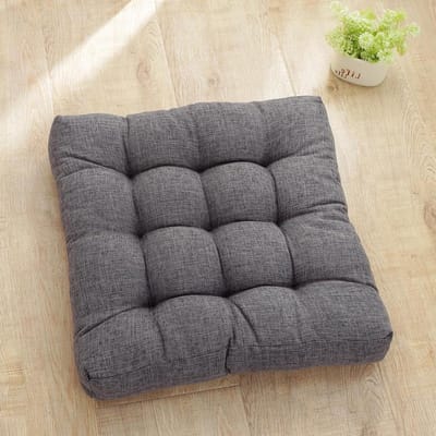Buitenstoelkussens Set - Zitkussens Terras - Comfortabel Zitten - Premium Katoen Linnen - 45 x 45 cm - Grijs
