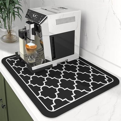 Keuken Afwas Mat lantaarn patroon afvoerpad super absorberende afwasmat microvezel sneldrogende afwasmat - zwart-50*80cm - 50*80cm