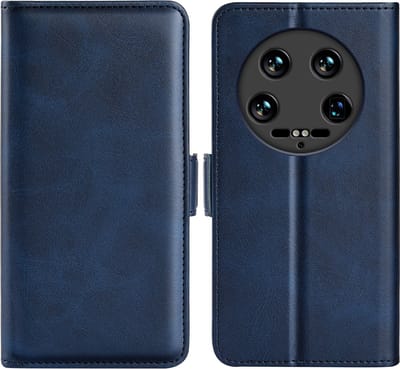 MobyDefend Hoesje - Geschikt voor Xiaomi 14 Ultra - Luxe Wallet Book Case (Sluiting Zijkant) - Blauw