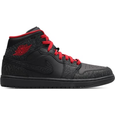 Jordan Aj1 Mid Sneakers Heren - Zwart - Maat 44.5 - Leer, Synthetisch