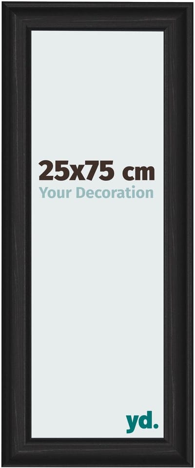 Your Decoration - Fotolijst 25x75 cm - MDF - Zwart Houtnerf - Lazio
