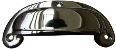 Round Lipped Cabinet Cup Pull Handle Polished Chrome