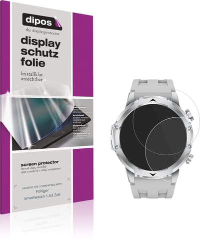 dipos – 6x Beschermfolie geschikt voor FitVigor Smartwatch 1.53 Zoll | Krasbestendige & heldere Screenprotector Ultra-Thin