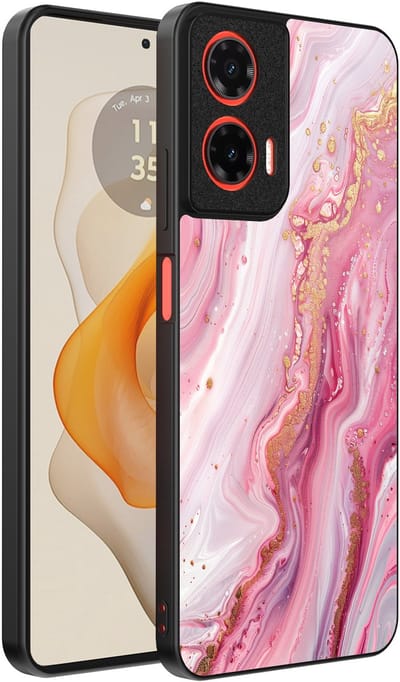 Smartphonica Telefoonhoesje Geschikt voor Motorola Moto G Stylus 2024 met marmer opdruk - TPU backcover case marble design - Roze geschikt voor Motorola Moto G Stylus 2024