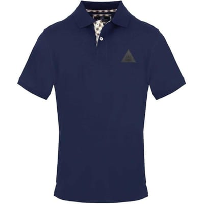 Aquascutum Polo-shirt voor heren met driehoekig logo (Marine)
