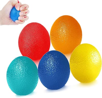Set van 5 Hand-Oefen Stressballen voor Handtherapie, Vingerflexibiliteit en Spiertraining voor Sportliefhebbers, Senioren en Kinderen met Diverse Hardheid en Vormen