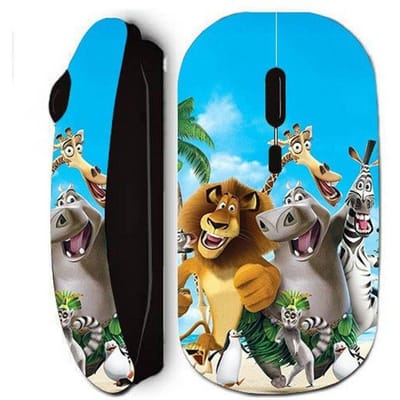 Souris Sans Fil - Madagascar - Anime Maniacase - Noir - Ergonomique - Optique