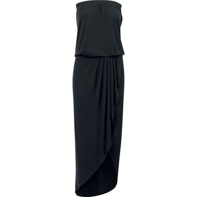 Urban Classics Maxi-jurk - Ladies Viscose Bandeau Dress - XS tot 5XL - voor Vrouwen - zwart