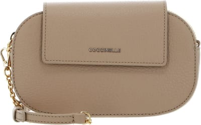 COCCINELLE Leren Schoudertas Faint Mini Bag Grained Leather Fresh Beige