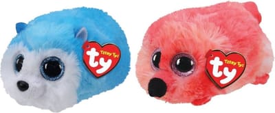 Ty - Knuffel - Teeny Ty's - Gilda Flamingo & Slush Husky