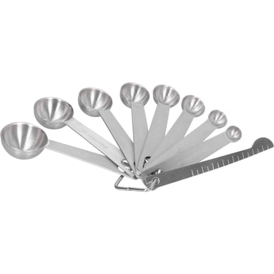 Roestvrijstalen Maatschep met Schaal Kruidenscheplepel Set Bakgereedschap voor Thuiskeuken 9 Stuks/Set gray
