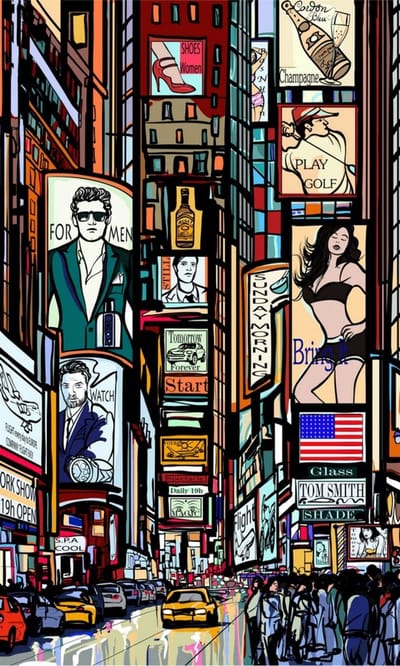Fotobehang - Times Square 150x250cm - Vliesbehang