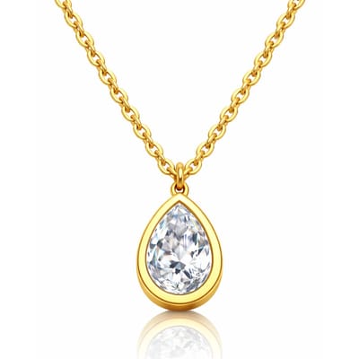 Cilla Jewels Ketting Dames Goudkleurig Druppel Zirkonia