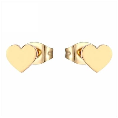 Aramat Jewels | Oorbellen | RVS Hartjes Oorbellen: Perfect Cadeau! | Goudkleur / 6mm | | | | Kinderen, Volwassenen | Verkleurd niet