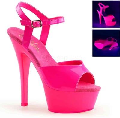 Pleaser - KISS-209UV Sandaal met enkelband - US 8 - 38 Shoes - Roze