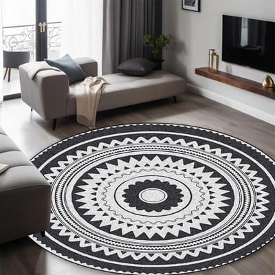 Ronde Laagpolige Europese Tapijten voor Woonkamerdecoratie Kleden voor Slaapkamerdecoratie Tapijt Antislip Vloerkleed Perzië Vloermatten 60*60cm