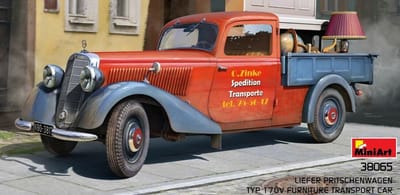 MiniArt Modelbouwpakket Militaire voertuigen - 38065 Liefer Pritschenwagen Typ 170V - Furniture Transport Car Plastic - 1:35 - Modelbouw