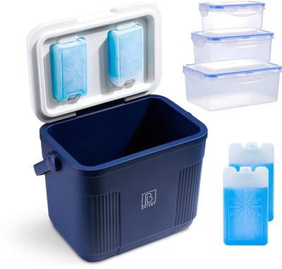 Brisby Grote Koelbox 22 Liter – Zwart – Tot 40 uur isolatie – 4 koelelementen vergrendeld in deksel – Ideaal voor camping en dagje uit – Frigobox
