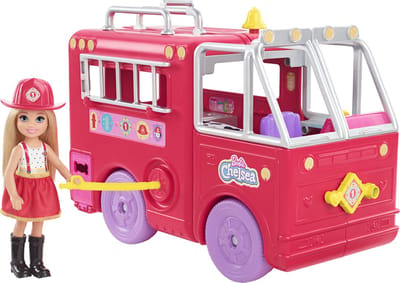 Barbie Chelsea en haar brandweerauto Speelpoppen