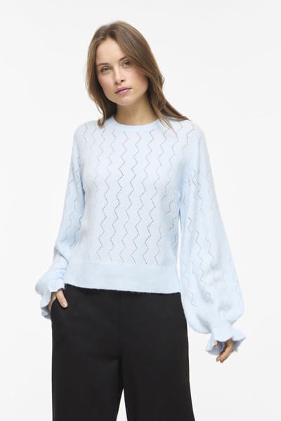 Vila Trui Visalsa O-neck L/s Knit Top/tes 14113248 Nantucket Breeze Dames Maat - S