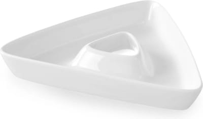 HENDI Driehoekig bord – Hard porselein – Stoot- en slijtvast – 176x161x27 mm – Roomwit