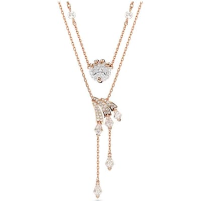 Swarovski Draak En Feniks Gelaagd Cubic Zirconia Imitatie Kristal Ketting Dames ketting Rosé-Goud 5675817 Shopping Bag beige