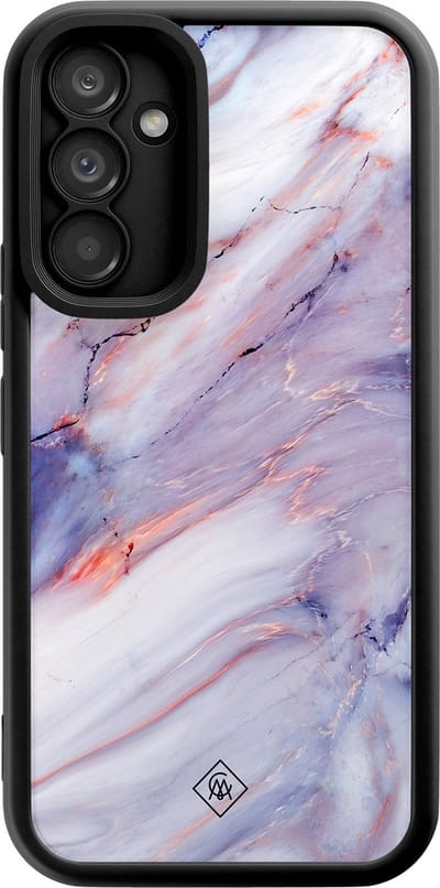 Casimoda® hoesje - Geschikt voor Samsung Galaxy A34 - Marmer Paars - Zwart TPU Backcover - Marmer - Paars