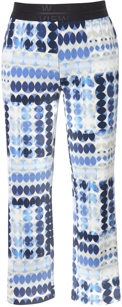 Ulla Popken - Dames - Jersey broek Sienna cirkels smalle pijpen - Universum - Maat 58+