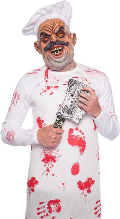 Folat - Psycho Chefkok Masker - Halloween Masker - Enge Maskers - Masker Halloween volwassenen - Masker Horror - masker halloween volwassenen - masker kinderen