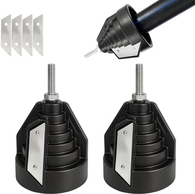 Deburren van PVC, PP en PE/PPR buizen: 2-delige set met chamfer tool en reservebladen voor 20-63mm diameters