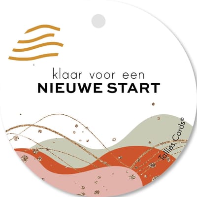 Tallies Cards - kadokaartjes  - bloemenkaartjes - Nieuwe start - Abstract - set van 5 kaarten - felicitatie - nieuwe baan - nieuwe zaak - promotie - 100% Duurzaam