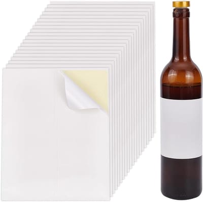 20 Vel/80 Stuks Zelfklevende Wijnfleslabels - Aanpasbare Witte Stickers voor Bruiloft, Verjaardag en Feestjes - 3.9×4.9 Inch