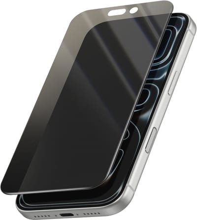 4smarts, Screenprotector geschikt voor iPhone 17 Pro - Privacy Tempered Glass, Transparant zwart