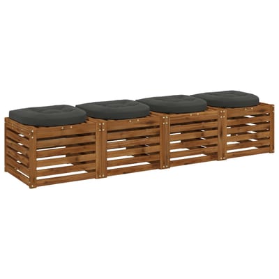vidaXL - 4-Piece - Zitkussens - 4 - st - 100% - Polyester - Antraciet - 45 - x - 45 - x - 5 - cm