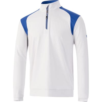 Island Green Heren Golf Top Laag met Kleurblok Panelen (Zilvergrijs/Royaalblauw)