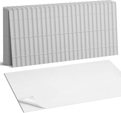 Coloray Plaktegels - Parallelle lijnen in de lay-out Wandtegel Zelfklevend - 60 cm x 30 cm - Wit Plaktegels - 6 stuks - Rechthoek PVC Tegels - Plaktegels Keuken - Zelfklevende Vloertegels Badkamer - Vinyltegels Vloer Zelfklevend - Portugese Tegels