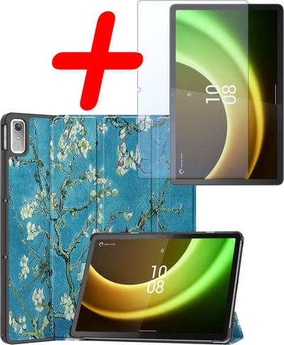 Hoesje Geschikt voor Lenovo Tab P11 (2e / 2nd Generatie) - Met Screenprotector - Trifold Bookcase - Hard Cover - Hardcover Book Case - Tablet Hoes - Bloesem